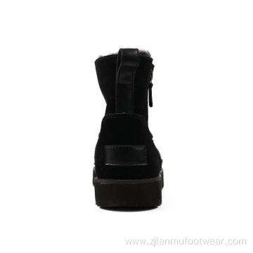 Side Zipper Design Genuine Leather Causal Boots